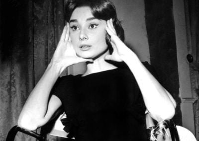 audrey hepburn en tournage en 1956